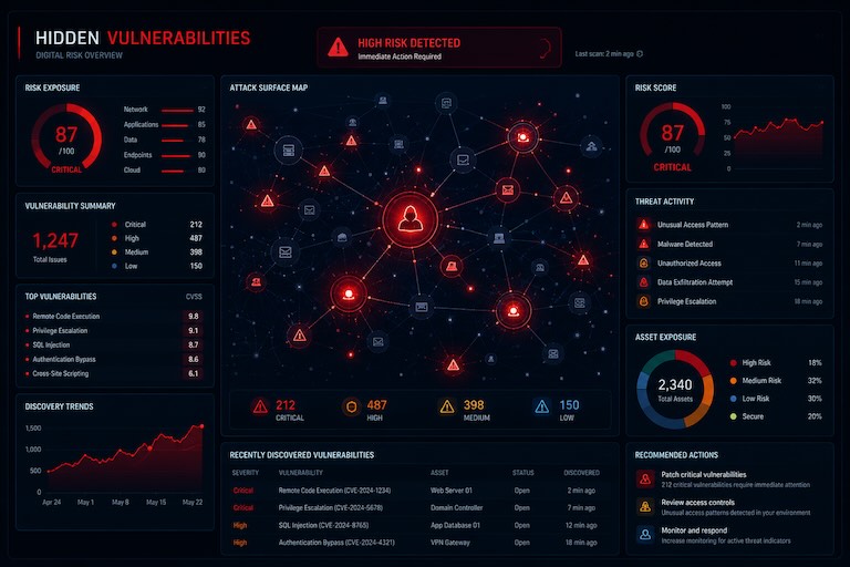 Hidden vulnerabilities dashboard